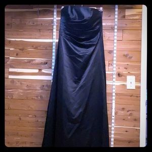 JS Boutique Strapless Ruched Black Gown. Sz. 10